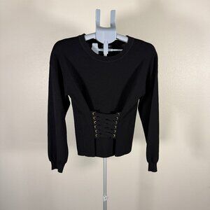 INC black corset sweater size large
